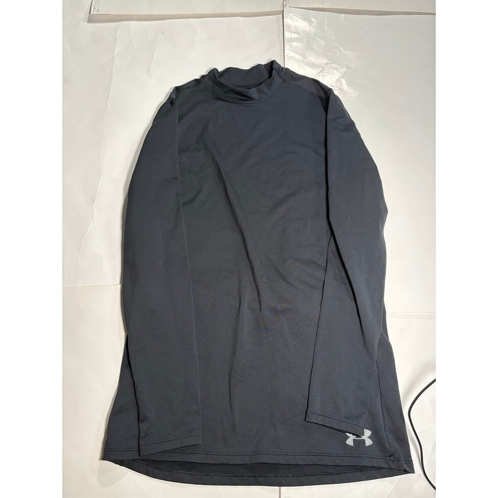 Under Armour ColdGear Mens Small Black Fitted Mock Neck Long Sleeve Compression